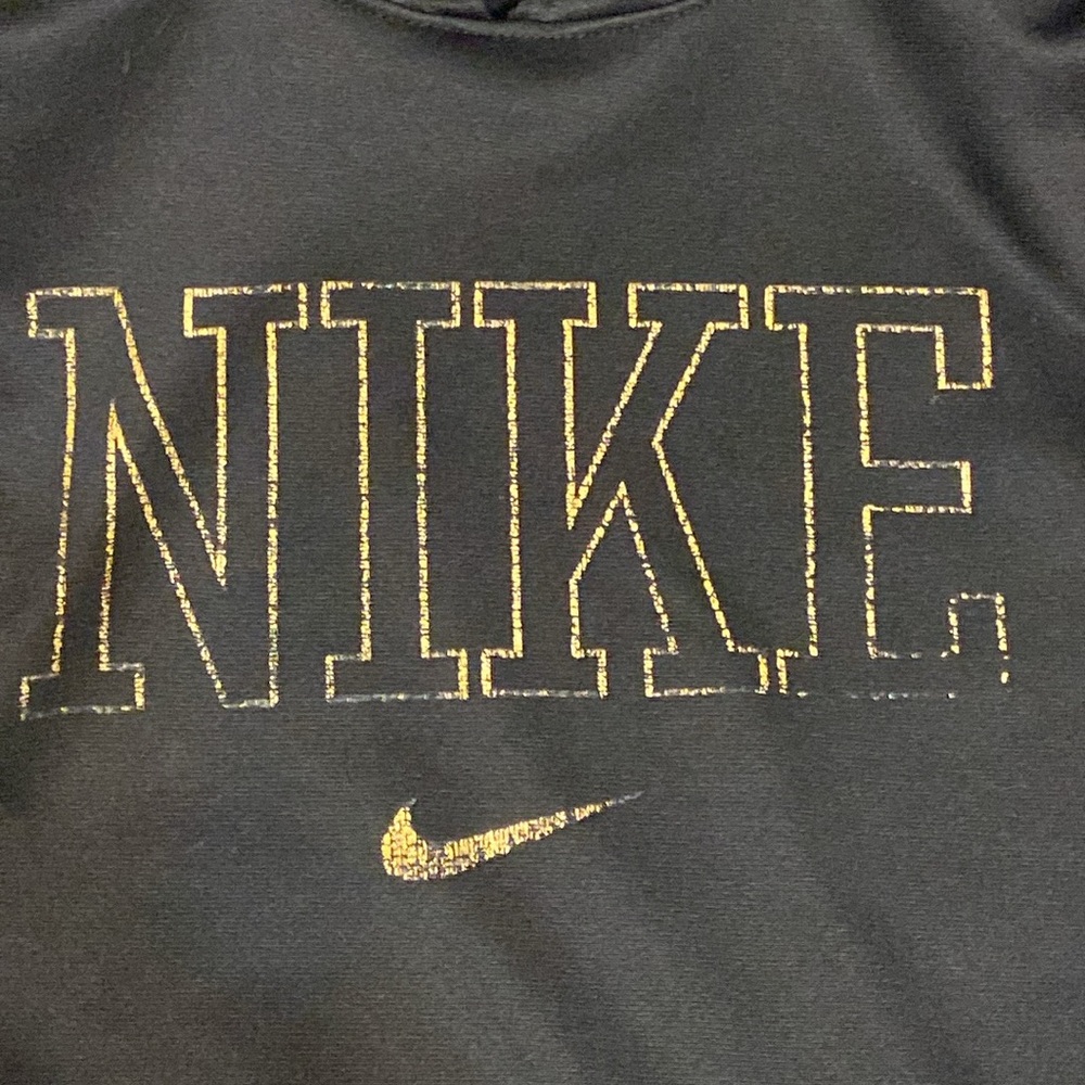 Nike Black with Gold lettering Hoodie Sweatshirt Athletic Style - Picture 6 of 6